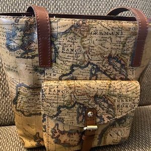Patricia Nash Brindisi Euro Map Tote and Wallet Set